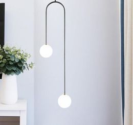 Nordic Geometry Constructed U Shaped Led Pendant Lights Modern Lamps Dinner Living Room Hanging Light MYY