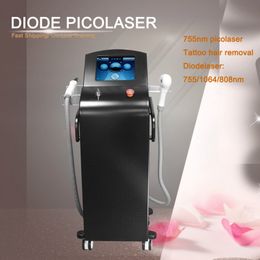 Vertical Pico Laser Nd Yag Laser Tattoo Removal 808nm Diode Laser Hair Removal for all types skin and hair Salon Clinic Use