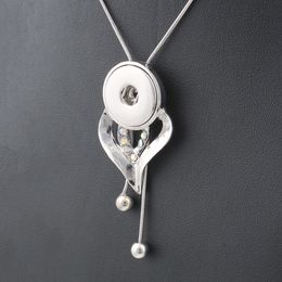 Fashion-Tassel Adjustable Pendant Zipper Pulls Snaps Button Necklace Women Fit Diy 18mm Snap Jewlery Zg055 Christmas Gift