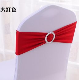 Spandex Lycra Wedding Chair Cover Sash Bands Wedding Party Birthday Chair buckle sashe Decoration Colors Available DHL C6H