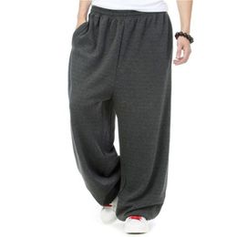 Spring Winter Bottoms Plus Size Hip Hop Joggers Men Casual Fleece Sweatpants Wide Leg Loose Baggy Pants Harem Street Dance Trousers