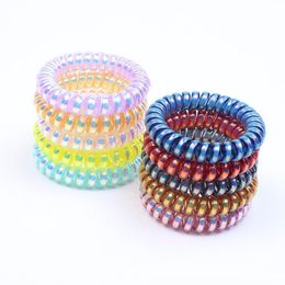 Shiny Hair ring Coil Ties Tie Girls Women Rubber Hair Bands Headwear Rope Rings Telephone Wire Cord Gum Scrunchy scrunchies Hair Accessories