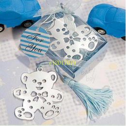 100pcs Creative Party Favours bear Teddy Bookmark - Baby Shower Christening Gift Party Wedding Favour ( Blue or Pink)