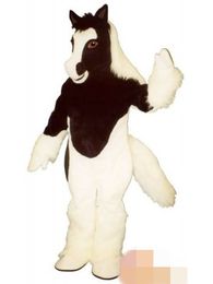 Custom Black and white pony mascot costume Adult Size free shipping