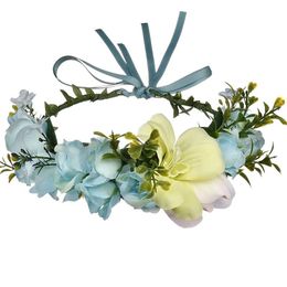 Ladies Headwear Wreath Color Mix Manual Artificial Flowers Hairband Flower Crown Wedding Headdress Party Supplies 13 6mxE1