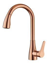 Rose Gold Kitchen Faucet Mixer Cold And Deck Mounted Single Handle Pull Out Kitchen Sink Water Mixer Tap211A