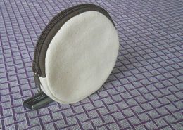 DHL 200pcs DIY Beige Blank Round Shaped Min Coin Purses