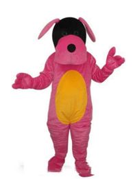 2019 Hot sale Pink dog puppy adult size mascot costume free shipping