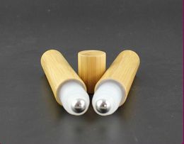 wholesale hot 100pcs/lot 15ml Essential oil bamboo roll on bottle Eyecream container roller cosmetics bottles