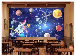 Customised 3D large-scale photo mural wallpaper 12 Constellation Sagittarius Starry Galaxy Theme Hotel Restaurant Living Room Background