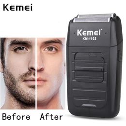 Kemei Rechargeable Cordless Shaver for Men Twin Blade Reciprocating Beard Razor Face Care Multifunction Strong Trimmer