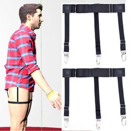 Men's Shirt Stays Garters Holder Suspenders Non-Slip Wrinkle Bandage Unisex Buckle-Free Elastic Adjustable Suspenders for Christmas gift