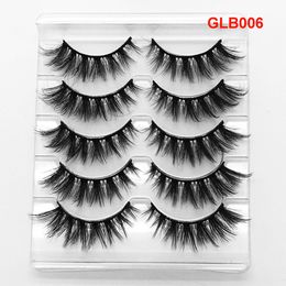 Wholesale 5 Pairs Mink eyelashes set thick natural long fake lashes handmade reusable eyelash extensions eye makeup DHL Free