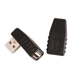 ZJT45 90 Degree USB 2.0 A Male To Female Left Adapter USB 2.0 AM/AF Connector For Laptop PC Computer Black