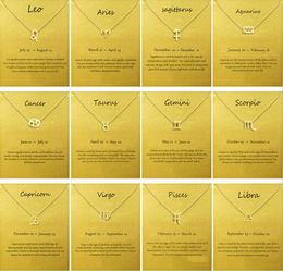 Fashion With Card The Zodiac Sign Gold Plated Leo/Aries/ Virgo Pendant Chain Necklace Choker Clavicle Jewellery Gift female