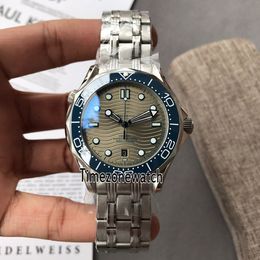 New Drive 300M 210.30.42.20.06.001 Steel Case Blue Ceramic Bezel Grey Texture Dial Automatic Mens Watch Watches Cheap For Timezonewatch 48a1