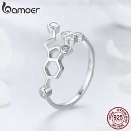 Wholesale-Silver Honeycomb Adjustable Finger Rings for Women Clear CZ Ring Wedding Engagement Jewellery Gift