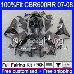 Injection For HONDA CBR600 RR 07 08 CBR 600F5 600 RR F5 07 08 283HM.44 CBR600F5 CBR 600RR CBR600RR Grey black frame 2007 2008 Fairing kits