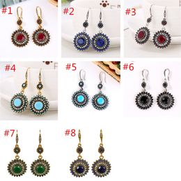 Pretty Vintage Bohemia Sunflower Shape Style Earring Women Girls Rhinestone Pendant Earrings Dangle Jewellery Popular Earrings Christmas Gifts