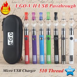 2Pcs 100% Original Dab Pens Vape Kit Wax Pen Pyrex Glass Globe Dry Herb UGO-V II 510 Thread Evod USB Vape Batteria E Sigaretta Starter Kit