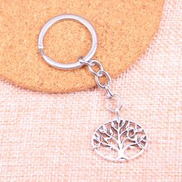 New Keychain 27*27mm life tree Pendants DIY Men Car Key Chain Ring Holder Keyring Souvenir Jewellery Gift