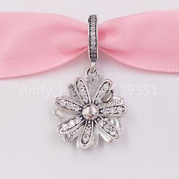 Andy Jewel Authentic 925 Sterling Silver Beads Sparkling Daisy Flower Dangle Charm Charms Fits European Pandora Style Jewellery Bracelets & Necklace 7988