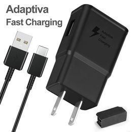 OEM Adaptive Fast Wall Charger Adapter with USB Type C Cable Cord For Samsung Galaxy S10 S10 Plus with retail package