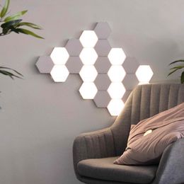 Hot hexagonal LED quantum light honeycomb indoor induction lamp wall decorative lamp with ins touch sensor light