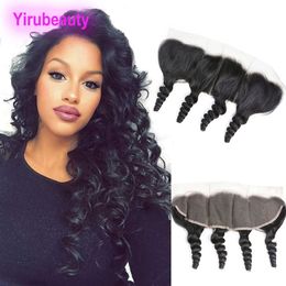 Malaysian Virgin Hair Loose Wave 13X4 Lace Frontal Closure Ear To Ear Free Part With Baby Hairs 10-24inch