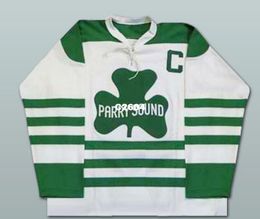 Men #2 Bobby Orr Parry Sound Shamrocks Hockey Jersey or custom any name or number retro Jersey