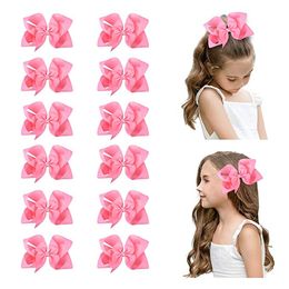 15pcs/lot 6" Big Hand-made Grosgrain Ribbon Hair Bow Alligator Clips Hair Accessories for Little Teen Toddler Girls