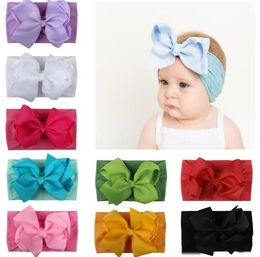 Ins hot baby hair accessories super soft infant kids nylon ribbon with big bow children cute pBaby Girls Head Bands Infant Headband Headwrap