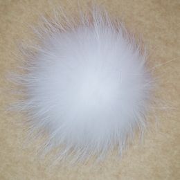 Removable White Real Raccoon Fur PomPom Balls Accessories for Knit Winter Hat beanie pompoms round shape