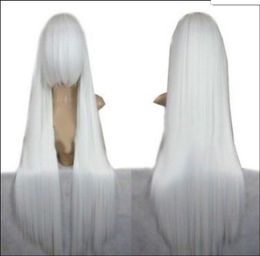 WIG Fashion New Inuyasha New Long White Straight Cosplay Wig