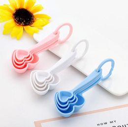 100 Sets FREE SHIPPING+Heart ABS Measuring Spoons in Gift Box 3 Colours Available Wedding &Bridal Shower Favours Party Gift SN2906