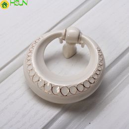 Lvory White Drop Ring Dresser Knobs Drawer Pulls Rustic Kitchen Cabinet Handle Door Handle Furniture Hardware