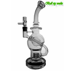 Ball rig 2020 double ball Glass Water Pipes Global Base Recycler Oil Rigs Smoking Pipe 2 Function Glass Bongs 14 mm Glass Bowl