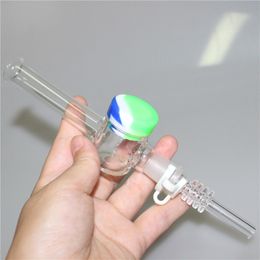 Glass Nectar Pipe hookah with 10mm 14mm Quartz Tips Keck Clip Silicone Container Reclaimer for Smoking