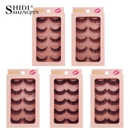 5 Pairs False Eyelashes Natural Long 3D Mink Eyelashes Fluffy Handmade Mink Lashes Thick 15mm Lashes Makeup False Eyelash Extensions Cilios