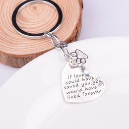 If Love Could Have Saved You Heart Dog Paw Key Chains Ring Friendship Friends BFF Keyring Keychain Family Charm Women Men Gift