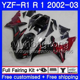 Bodys For YAMAHA YZF-1000 YZF R 1 YZF R1 2002 2003 Bodywork Red flames stock 237HM.44 YZF 1000 YZF-R1 02 YZF1000 Frame YZFR1 02 03 Fairing