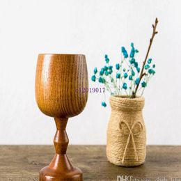 50pcs Superior Wooden Bottle Handmade Wine Goblet Pure Natural Jujube Wooden Water Cup coffee cup Kitchen Accessories