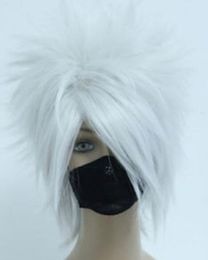 WIG Short NARUTO-Hatake Kakashi Silvery Gray Anime Cosplay Costume Wig Z86