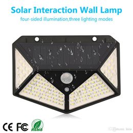 Solar LED Lights Outdoor 3 Modes 100 LEDs Solar Lamp Garden Motion Sensor 270 Degree Waterproof IP65 Solar Security Light