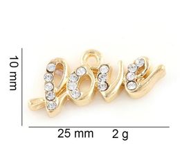 20PCS/lot 10x25mm (Gold,Silver Color) Letter Love Hang Pendant Charms Fit For Glass Magnetic Memory Floating Locket