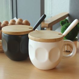 Wedding Couple Mugs Ceramic Coffee Milk Tea Mugs with Lid and Spoon Fashion Morning Mug Lovers Cups Birthday Gift