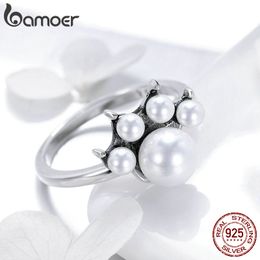 Wholesale-Silver Lovely Cute Cat Doggy Footprints Pearl Finger Rings F Women Paw Trail Ring Wedding Engagement Anniversary Birthday Gift