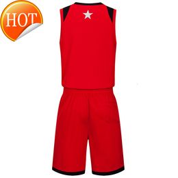 2019 New Blank Basketball jerseys printed logo Mens size S-XXL cheap price fast shipping good quality Red Black RB012AA1