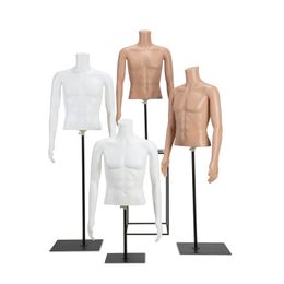 Male Upper Body Mannequin With Base Half Body Model Hot Sale