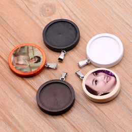 sublimation blank wooden pendants Jewellery for 25mm hot transfer printing custom consumables not include chain